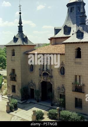 FACHADA - 1718. Auteur : Pedro de Ribera (1683-1742). Emplacement : ERMITA DE LA VIRGEN DEL PUERTO, MADRID, ESPAGNE. Banque D'Images