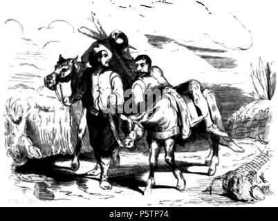 N/A. Italiano : Ritaglio dal Don Chisciotte Gamba-Ambrosoli, pag. 43 (61) .djvu del . M. de Cervantes, B. Gamba, F. Ambrosoli 339 Chisciotte trasportato Banque D'Images