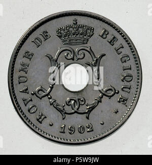 364 Coin être 10c Léopold II obv fr 35 Banque D'Images