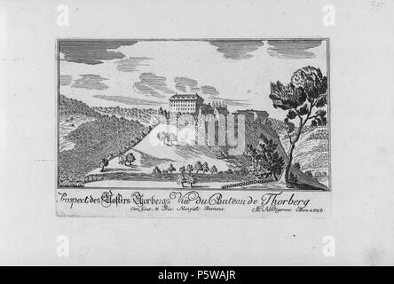 N/A. Deutsch : Buch : 'Sammlung Ansichten von aus dem ehemaligen Gebiet des Standes Bern", Perspective des Klosters Thorbergs Français : Vue du chateau de Thorberg . vers 1900. Inconnu 319 CH-NB-Sammlung von Ansichten aus dem ehemaligen Gebiet des Standes Bern-19482-page024 Banque D'Images