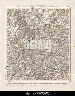 N/A. Charte von Schwaben. Blatt [42] Ravensburg . Entre 1798 et 1828. Ignaz von Ambros Amman 332 Charte von Schwaben Ravensburg Tafel 42 Banque D'Images