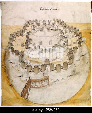 N/A. Anglais : 1539 projet du futur château de Deal, dans le Kent, présenté à Henry VIII pour approbation : , VIII . 1er semestre 1539 ('en février 1539 Henry a commandé trois nouveaux châteaux à être construit dans les Downs de Kent, à traiter, Sandown et Walmer. Ce dessin doit faire date dans quelques semaines plus tard.' - BL). Non signée. Selon BL notes sur un plan de soeur, "il est probable que ce dessin est venu de l'établissement Bureau de l'équipe de Hampton Court, responsable de la construction des châteaux dans les bas. Richard Benese était l'arpenteur, avec William Clement et Christopher Dickenson travaillant en tant que maître ca Banque D'Images