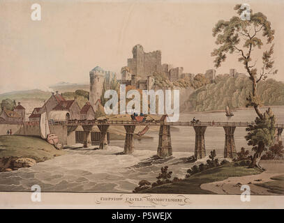 Le Château de Chepstow, Monmouthshire. [Graphic].. 1 : impression, aquatinte col ; taille de l'image 333 x 491 mm., le format du papier 375 x 512 mm. 1812. N/A 337 Le Château de Chepstow, Monmouthshire. (3375668) Banque D'Images