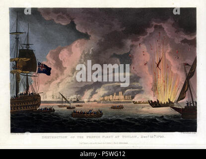 N/A. Anglais : Destruction de la flotte française à Toulon le 18 décembre 1793 . 1816. Thomas Whitcombe (1763-1824), peintre britannique Description Date de naissance/décès circa 19 mai 1763 vers 1824 Lieu de naissance/décès lieu de travail inconnu de Londres, Bristol, Plymouth, Devon, Pays de Galles, etc. contrôle d'autorité : Q2676635 VIAF:94399385 ULAN:500004894 RCAC:no2009013481 ALN:36161020:WGA, Thomas WHITCOMBE WorldCat 441 Destruction de la flotte française à Toulon le 18 décembre 1793 Banque D'Images