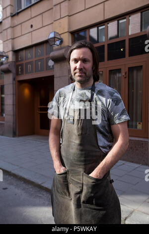 Niklas Ekstedt, Swedish chef et restaurateur d'étoiles Michelin Restaurant Ekstedt à Stockholm, en Suède. Banque D'Images