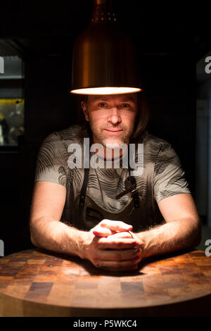 Niklas Ekstedt, Swedish chef et restaurateur d'étoiles Michelin Restaurant Ekstedt à Stockholm, en Suède. Banque D'Images