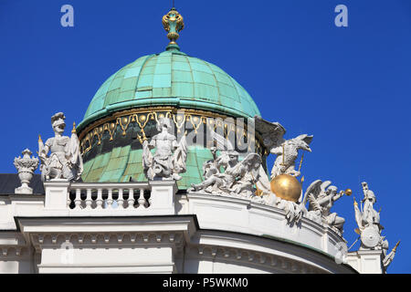 L'Autriche, Vienne, Michaelerkuppel, Michael Dome, Hofburg, le Palais Impérial, Banque D'Images