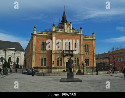 Palais des évêques et Jovan Jovanovic monument, Novi Sad, Serbie Banque D'Images