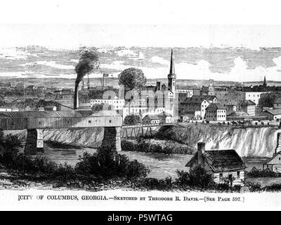 N/A. Une photo du centre-ville de Columbus, Géorgie, Etats-Unis, en 1880. 1880. Theodore R. Davis (1840-1894) 468 1880 Centre-ville de Columbus, Géorgie Banque D'Images