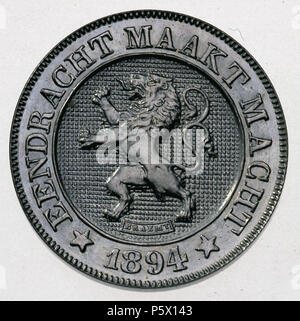 364 Coin être 10c Léopold II lion obv NL 31 Banque D'Images