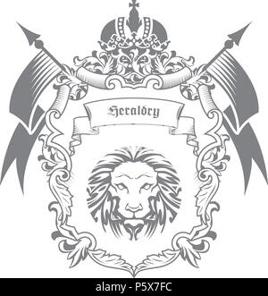 Armoiries impériales - symbole héraldique blason royal ou Illustration de Vecteur