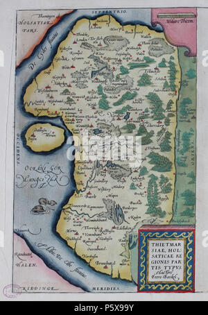 N/A. Deutsch : Dithmarschen dans der Theatrum Orbis Terrarum (Internet Archiv)/ 1570 . 1570. Abraham Ortelius 458 Dithmarschen-Theatrum Orbis Terrarum Banque D'Images