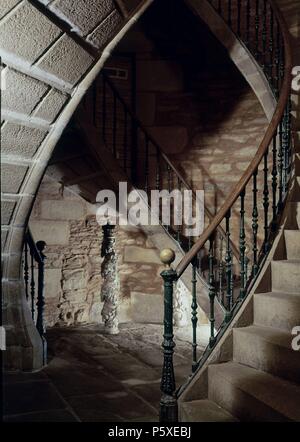 ESCALERA DE CARACOL. Auteur : Domingo de Andrade (1639-1712). Emplacement : Museo del Pueblo Gallego, SANTIAGO DE COMPOSTELA, Coruña, ESPAGNE. Banque D'Images