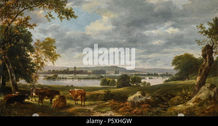 N/A. Anglais : Dedham Vale avec la rivière Stour en crue à partir des terrains de Old Hall, East Bergholt par John Constable, huile sur toile 51 x 91,5 cm. ; 20 1/8 x 36 in. . John Constable Dedham Vale 375 avec la rivière Stour en crue à partir des terrains de Old Hall, East Bergholt par John Constable Banque D'Images