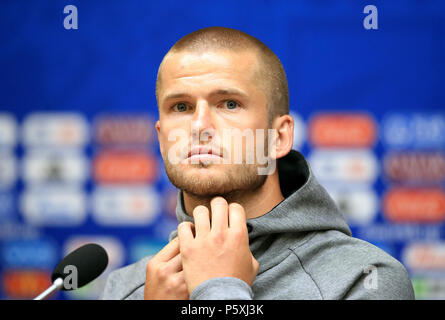 L'Angleterre Eric Dier au cours de la conférence de presse au stade de Kaliningrad. Banque D'Images