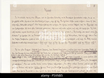 N/A. Anglais : Friedrich Nietzsche, Ecce homo, première page du manuscrit. (Détail.) Deutsch : Manuskript Friedrich von Nietzsches Ecce homo, erste Seite des Vorworts (Ausschnitt.) . 1888. Friedrich Nietzsche (1844-1900) Noms alternatifs Friedrich Wilhelm Nietzsche, philosophe allemand Description philosophe et poète Date de naissance/décès 15 Octobre 1844 25 août 1900 Lieu de naissance/décès Röcken Weimar période de travail, lieu de travail du 19e siècle ; Bonn Leipzig ; Bâle ; contrôle de l'autorité de Weimar : Q9358 VIAF:89798474 ISNI:0000 0001 2282 8181 ULAN:500222156 RCAC:n79021132 ALN:35471497 Wo Banque D'Images