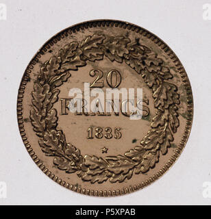 N/A. Français : Pièce belge de 20 francs de 1835 (Léopold Ier - tête laurée) - revers (essai) Nederlands : Belgische munt van 20 Frank van 1835 (Léopold I - gelauwerde hoofd) - (keerzijde ontwerp) Anglais : pièce de 20 francs belges de 1835 (Léopold I - laureled head) - (modèle) Deutsch : 20 francs belge Münze aus dem Jahr 1835 (Léopold I - mit Lorbeer) - Rückseite (Entwurf) . 1835. Léopold Wiener (1823-1891) Noms alternatifs Léopold Wiener et graveur belge Description graveur médaille Date de naissance/décès 2 Juillet 1823 11 février 1891 Lieu de naissance/décès Venlo Bruxelles Banque D'Images