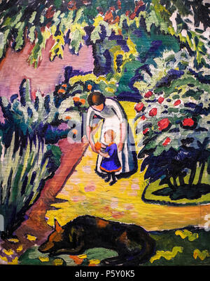 N/A. Anglais : Im Garten (Elisabeth und Wolf) . vers 1911. August Macke (1887-1914) Noms alternatifs August Macke Robert Ludwig Description peintre allemand Date de naissance/Décès 3 Janvier 1887 26 septembre 1914 Lieu de naissance/décès Meschede (Westfalen) Perthes-les-Hurlus (Champagne) lieu de travail München, Bonn, Paris, Hilterfingen am Thuner Voir contrôle d'autorité : Q33981 VIAF:19686273 ISNI:0000 0001 2122 9785 ULAN:500007945 RCAC:n:NLA50040893 35319495 505 WorldCat Elisabeth Macke und genre im Garten Banque D'Images