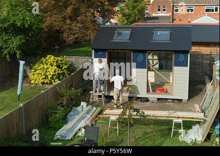 La construction d'un studio dans un jardin Herne Bay Kent UK Banque D'Images