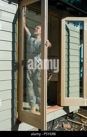 La construction d'un studio dans un jardin Herne Bay Kent UK Banque D'Images