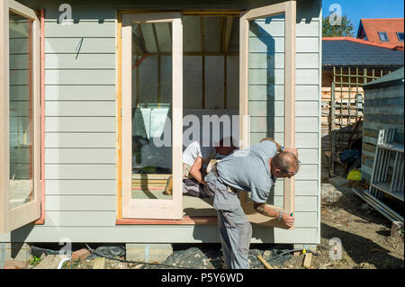 La construction d'un studio dans un jardin Herne Bay Kent UK Banque D'Images