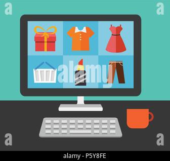 Concept d'achat en ligne Illustration de Vecteur