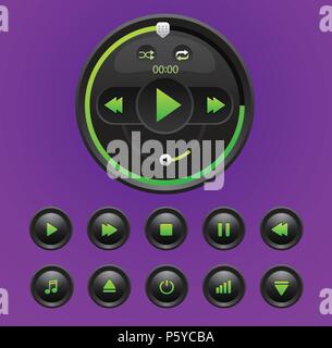 Film vidéo media player avec des icônes Illustration de Vecteur