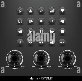 Éléments du Media Player Illustration de Vecteur