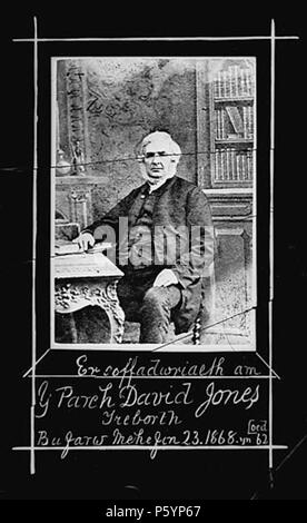 Coffadwriaeth er suis y Parch David Jones, Treborth .. [Graphic].. 1 : négatif verre, b&w. 18--. Thomas, John, 521 er coffadwriaeth m'y Parch David Jones, Treborth .. Anl3364409 Banque D'Images