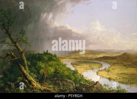 THOMAS COLE (1801-1848), peintre américain d'origine anglaise. Sa peinture 1836 Oxbow (la rivière Connecticut près de Northampton) Banque D'Images