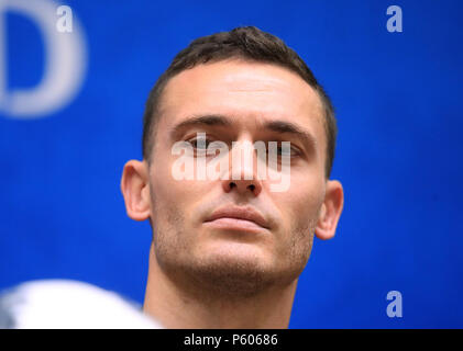 Thomas Vermaelen de Belgique lors de la conférence de presse au stade de Kaliningrad. APPUYEZ SUR ASSOCIATION photo. Date de la photo: Mercredi 27 juin 2018. Voir PA Story WORLDCUP Belgique. Le crédit photo devrait se lire comme suit : Adam Davy/PA Wire. Banque D'Images