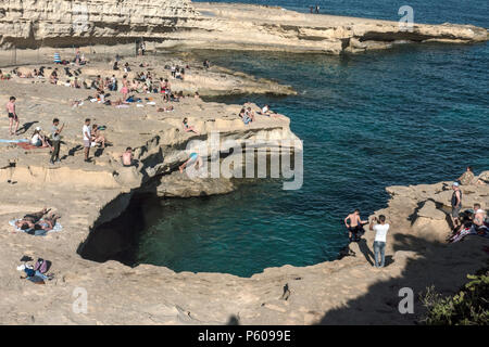 MALTE Marsaxlokk Piscine Saint Pierre Banque D'Images