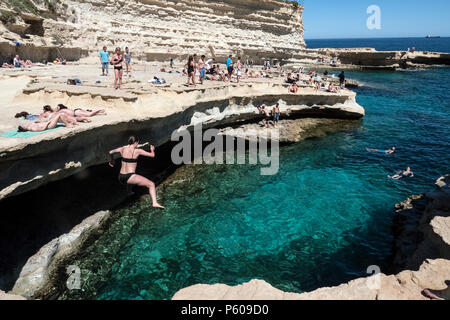 MALTE Marsaxlokk Piscine Saint Pierre Banque D'Images