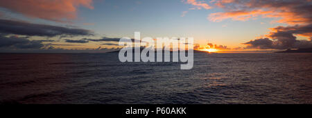 Le lever du soleil, Raiatea, Polynésie Française, Pacifique Sud Banque D'Images