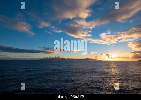 Le lever du soleil, Raiatea, Polynésie Française, Pacifique Sud Banque D'Images