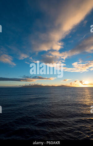 Le lever du soleil, Raiatea, Polynésie Française, Pacifique Sud Banque D'Images