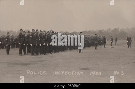 1920 Vintage Photo d'une inspection de la Police de Manchester, Lancashire Banque D'Images