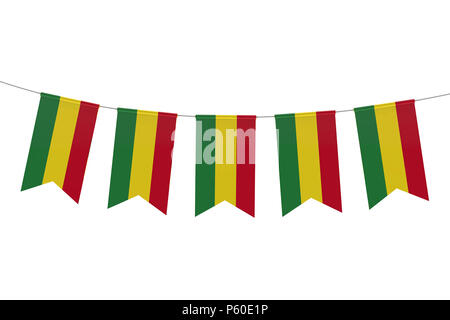 Bolivie fête du drapeau national bunting sur un fond blanc. Le Rendu 3D Banque D'Images