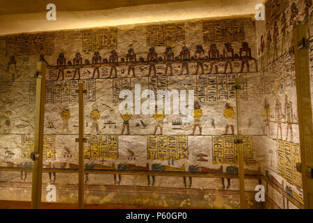 L'intérieur de la tombe de Ramsès III dans la Vallée des Rois, Thèbes, Luxor, Egypte, Afrique du Sud Banque D'Images