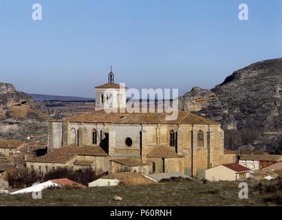 VISTA DEL ABSIDE DE LA COLLÉGIALE - Berlanga de Duero. Emplacement : COLEGIATA, Berlanga de Duero, Soria, ESPAGNE. Banque D'Images