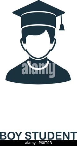 Garçon étudiant icône. L'icône de style de ligne design. L'ASSURANCE-CHÔMAGE. Illustration du garçon étudiant icône. Les pictogrammes isolé sur blanc. Prêt à utiliser dans la conception de sites web, applications, logiciel, imprimer. Illustration de Vecteur