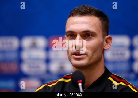 Kaliningrad, Russie, 27 juin 2018. X lors d'une conférence de presse en Belgique, avant leur Coupe du Monde 2018 Groupe G match contre l'Angleterre, au stade de Kaliningrad le 27 juin 2018 à Kaliningrad, Russie. (Photo de Daniel Chesterton/phcimages.com) : PHC Crédit Images/Alamy Live News Banque D'Images