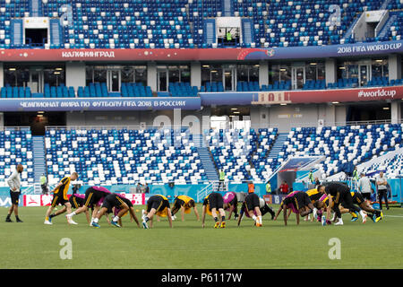 Kaliningrad, Russie, 27 juin 2018. Une vue générale au cours d'une session de formation en Belgique, avant leur Coupe du Monde 2018 Groupe G match contre l'Angleterre, au stade de Kaliningrad le 27 juin 2018 à Kaliningrad, Russie. (Photo de Daniel Chesterton/phcimages.com) : PHC Crédit Images/Alamy Live News Banque D'Images