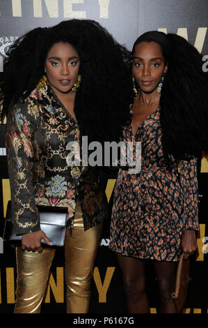 New York, USA. 27 Jun, 2018. TK Quann et Cipriana Quann assister à une projection spéciale de Whitney à l'hôtel Whitby le 27 juin 2018 à New York. Credit : Ron Adar/Alamy Live News Banque D'Images