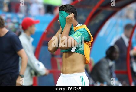 Kazan, Russie. 27 Juin, 2018. firo : 27.06.2018, Kazan, football, soccer, l'équipe nationale, la Coupe du Monde 2018 en Russie, la Russie, la Coupe du Monde 2018 en Russie, la Russie, la Coupe du Monde 2018, la Russie La Russie, M43, de Corée du Sud - Allemagne, 2 : Sami KHEDIRA 0, GER, déception, démonté après l'historique AUS en ronde préliminaire comme le dernier du groupe | Conditions de crédit dans le monde entier : dpa/Alamy Live News Banque D'Images