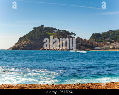 Gran Playa plage de Tossa de Mar, Gérone, Catalogne, Espagne Banque D'Images