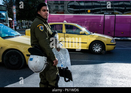 Athènes, Grèce, 2013. Avant de protestation de rue Banque D'Images