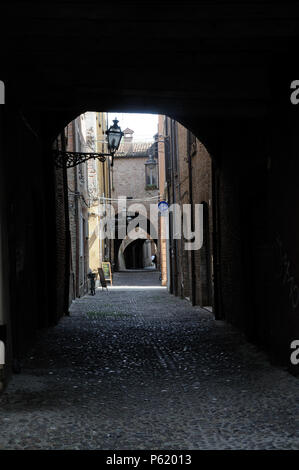 Une partie de la Via delle Volte à Ferrare, Emilie-Romagne, Italie Banque D'Images