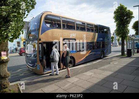 Stagecoach gold double decker lake district x4 service Cockermouth Cumbria England UK Banque D'Images