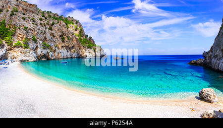 Belle plage de l'île de Karpathos, Grèce. Banque D'Images